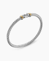 Cable Flex® Buckle Bracelet in Sterling Silver with 14K Yellow Gold, 4mm